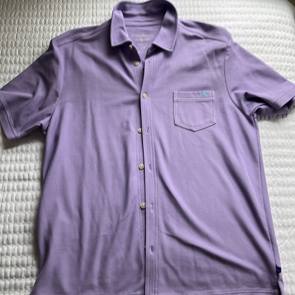 Tommy Bahama IslandZone® supima lavender button up shirt - Picture 4 of 5